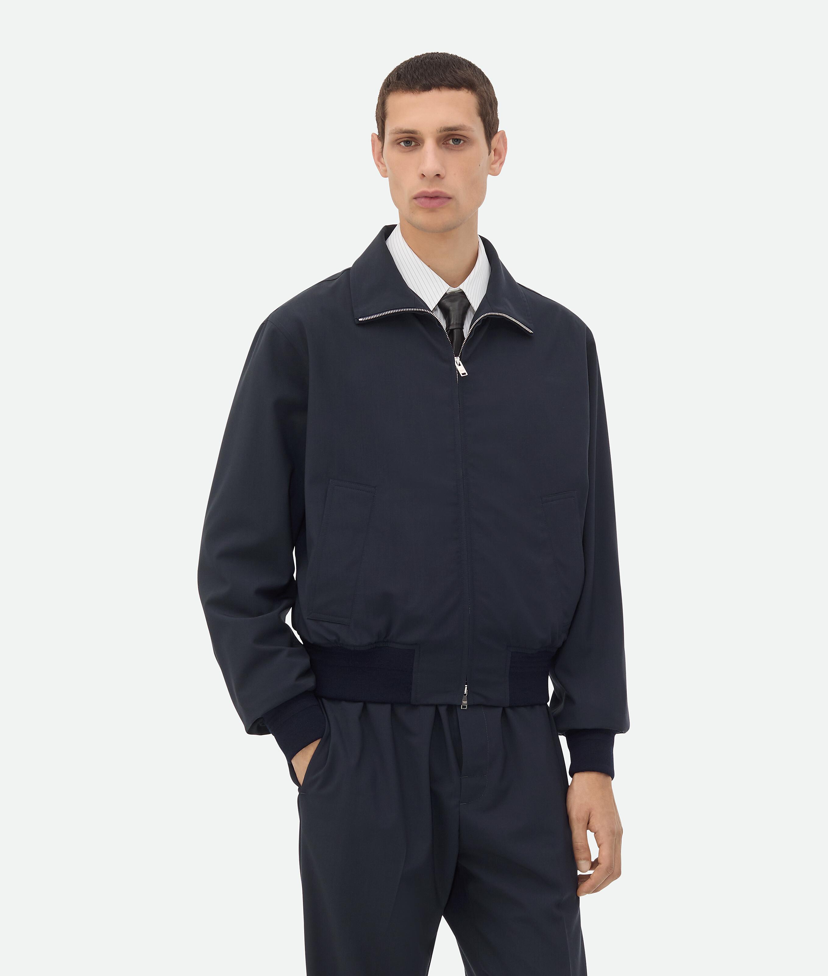 Men's Fine Wool Blouson in Midnight blue Product Image