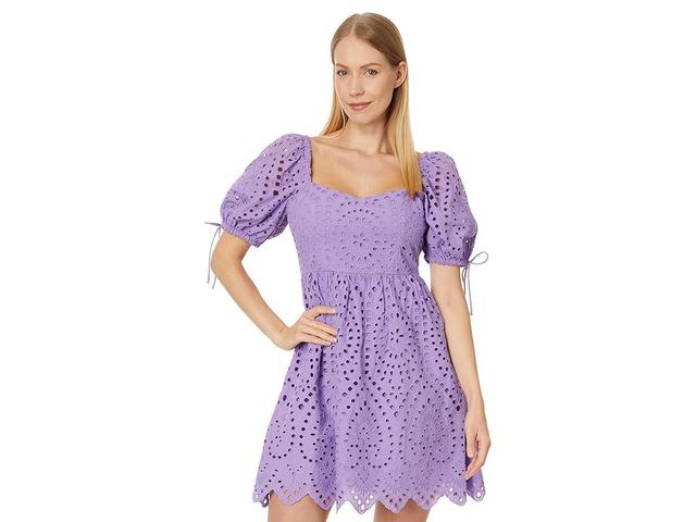 English Factory Eyelet Scallop Edge Mini Dress Women's Dress Product Image