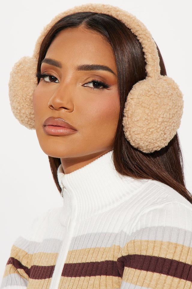 Feels Like Winter Sherpa Earmuffs - Nude Product Image