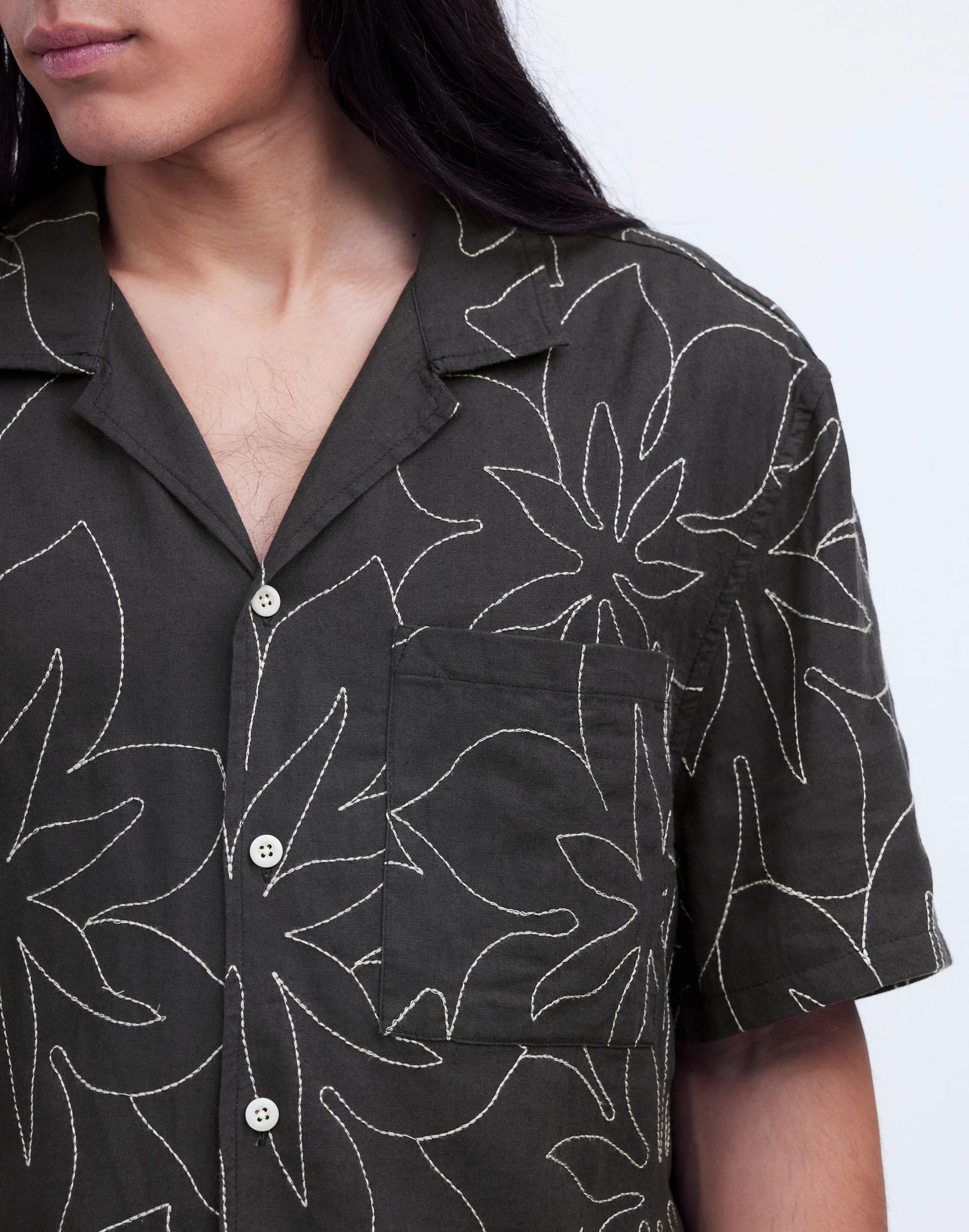 Embroidered Easy Short-Sleeve Shirt Product Image