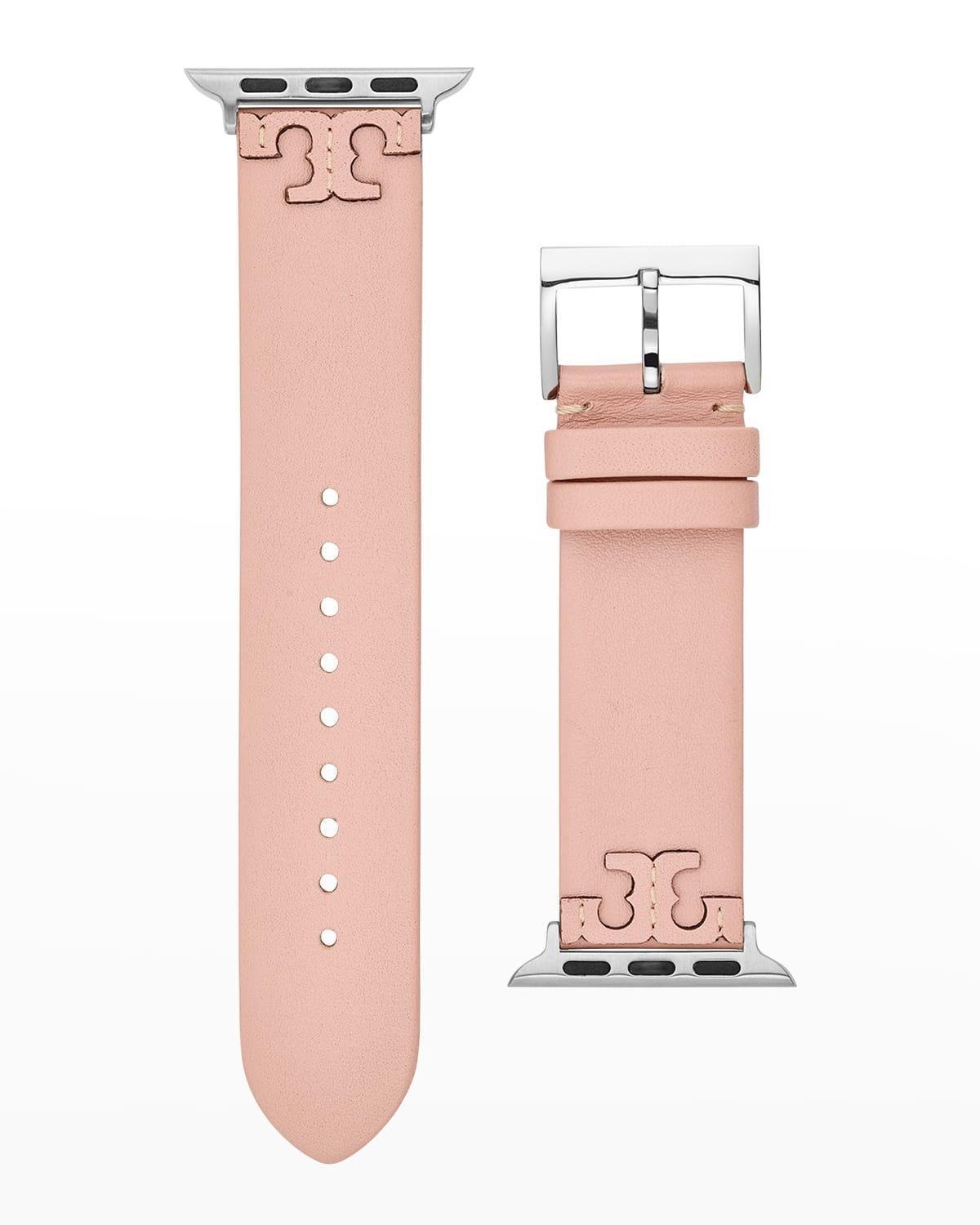 Tory Burch Womens McGraw Blush Band For Apple Watch Leather Strap 38mm/40mm Product Image