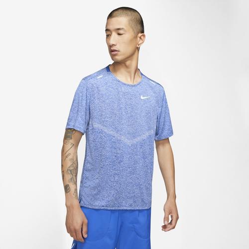 Nike Mens Dri-Fit Rise 365 Short Sleeve T-Shirt - Reflective Silver/Game Royal Product Image