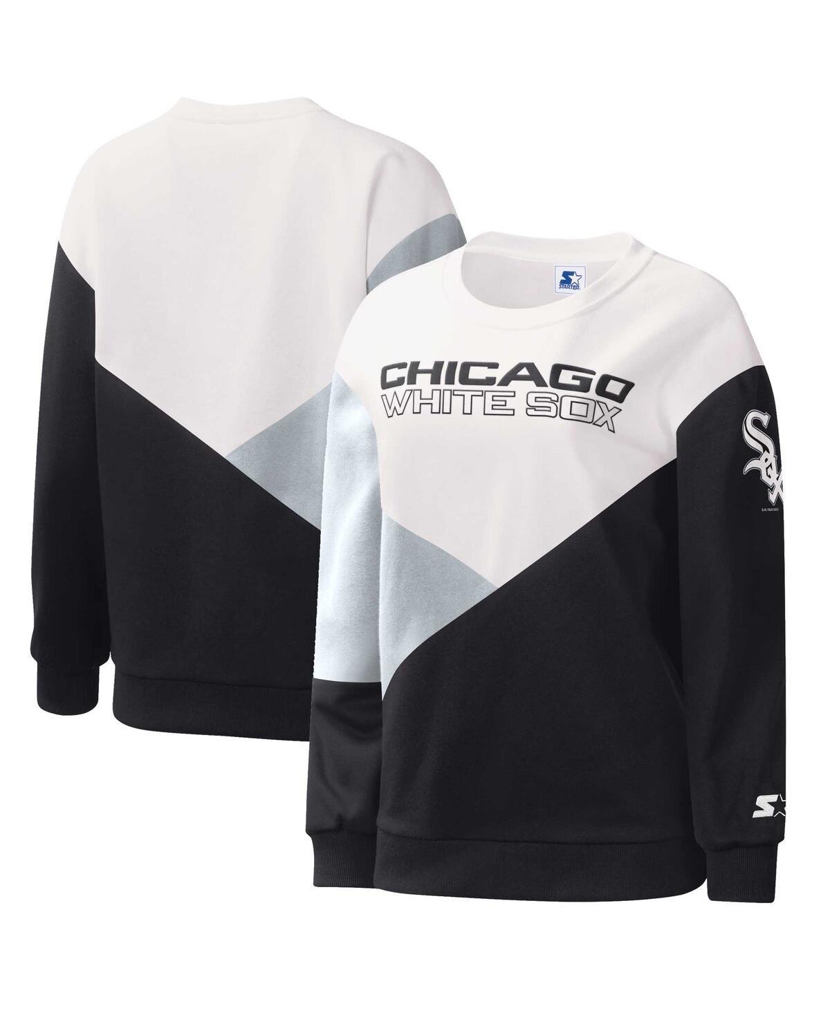 Womens Starter White/Black Chicago White Sox Shutout Pullover Sweatshirt Product Image