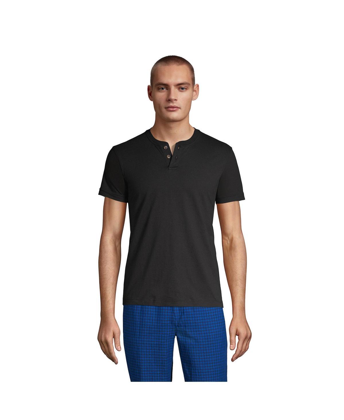 Lands End Mens Short Sleeve Super-t Henley T-Shirt Product Image