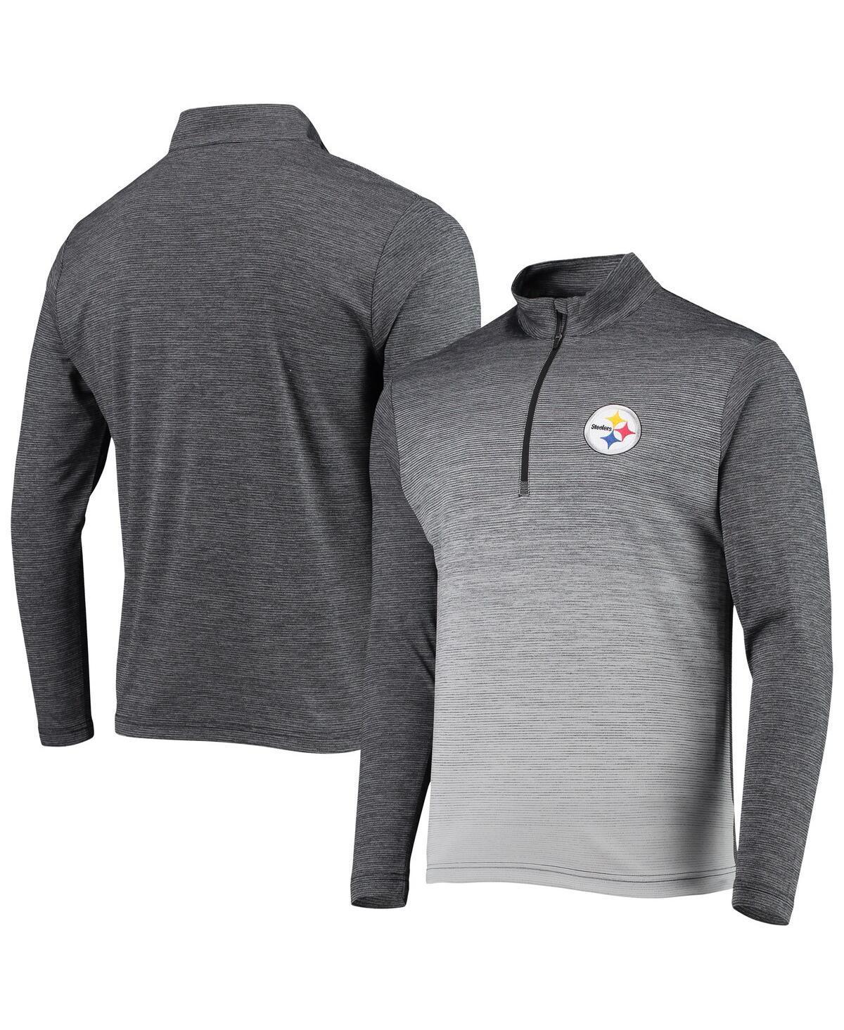 Mens Antigua /Heathered Gray Pittsburgh Steelers Cycle Quarter-Zip Jacket Product Image