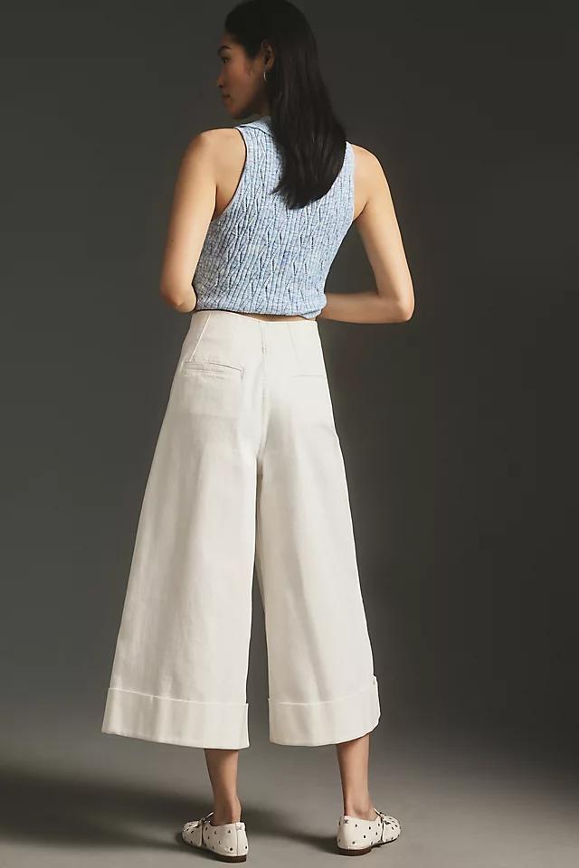 Maeve Pleated High-Rise Wide-Leg Jeans Product Image