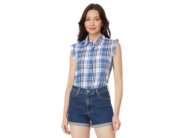 Tommy Hilfiger Womens Plaid Collared Sleeveless Top Product Image