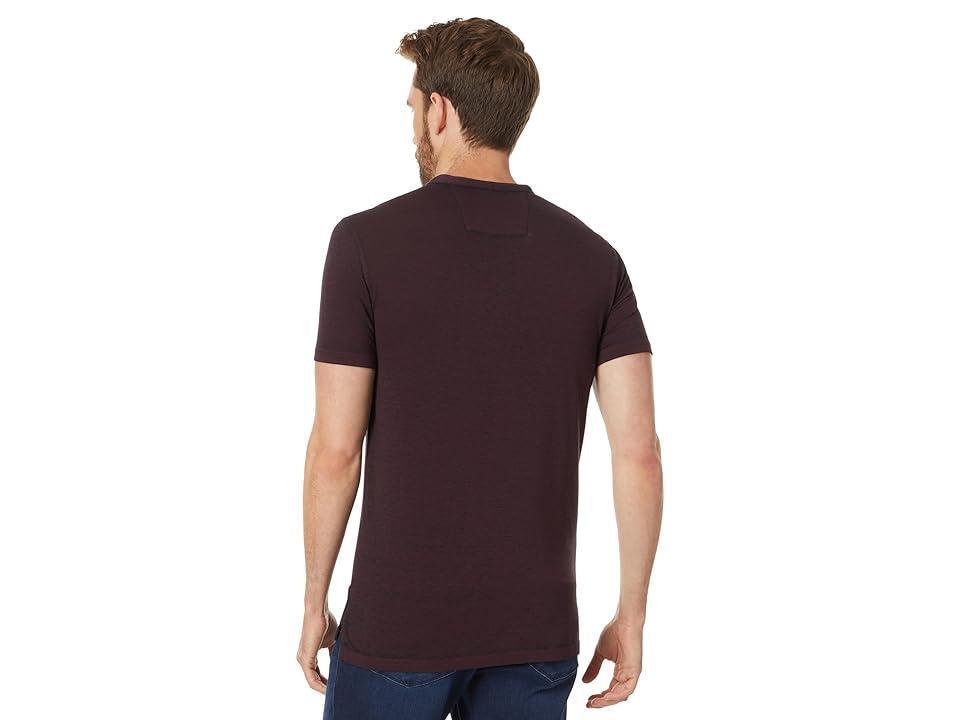 John Varvatos Duke Short Sleeve Henley K4463Z2 (Bordeaux) Men's T Shirt Product Image