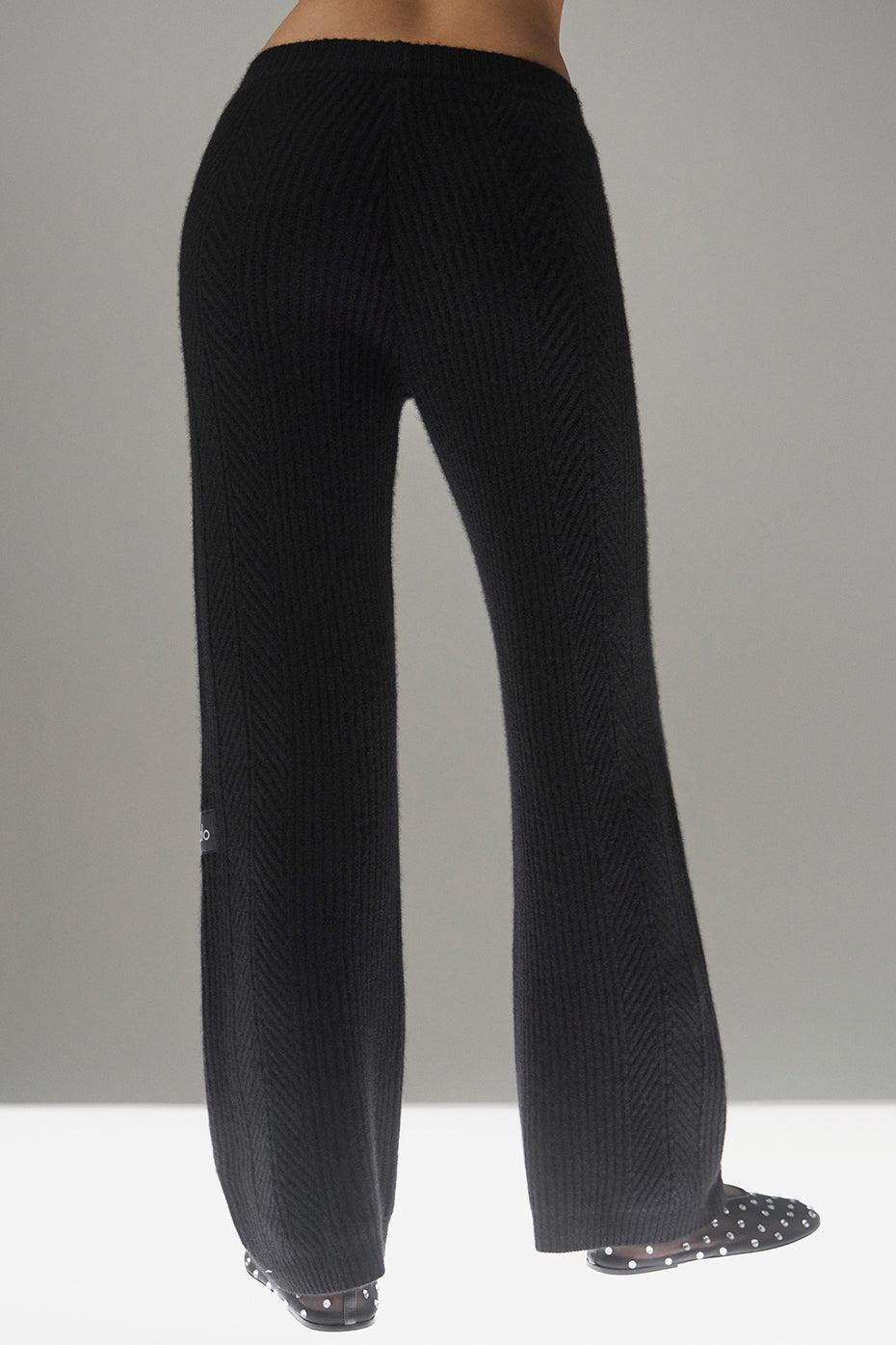 Winter Magic Cashmere Wide Leg Pant - Black Product Image