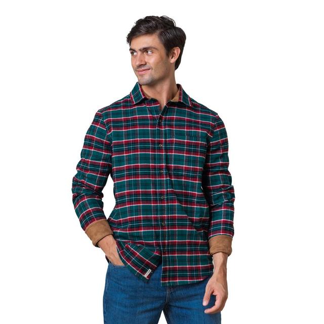 Hope & Henry Mens Organic Flannel Shirt with Suede Detail Product Image