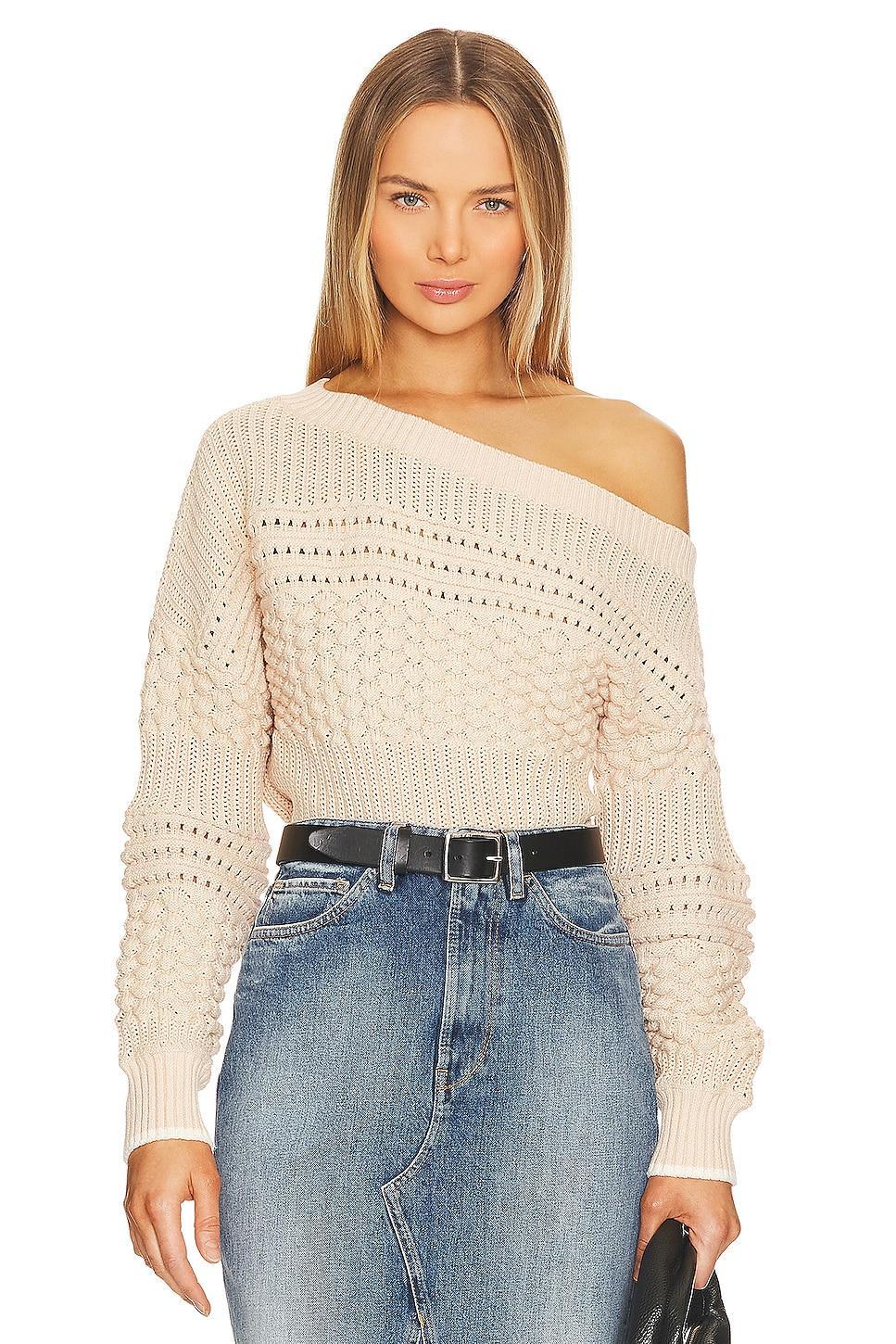 Razon Off Shoulder Pointelle Sweater Tularosa Product Image