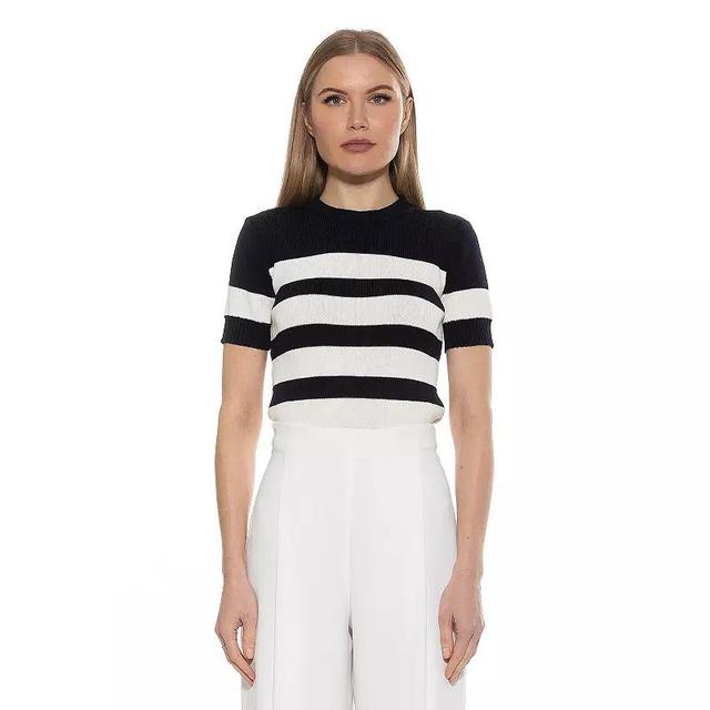 Womens ALEXIA ADMOR Pat Classic Knit Stripped Top Product Image