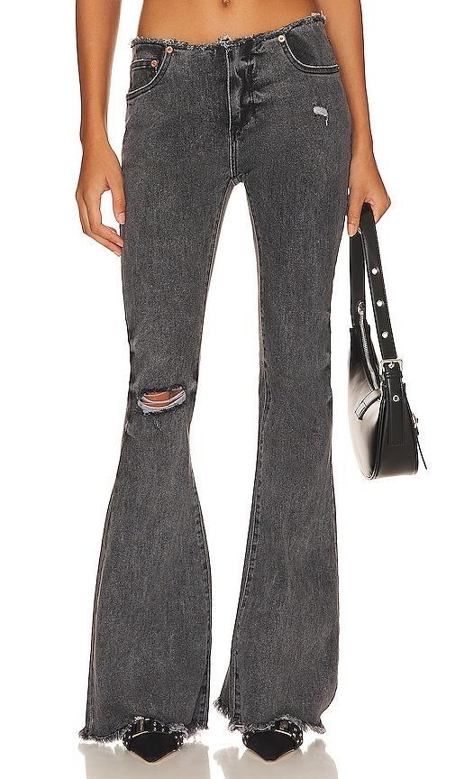 SER.O.YA Izzi Low Rise Jean in Charcoal. Size 28, 30, 31. Product Image