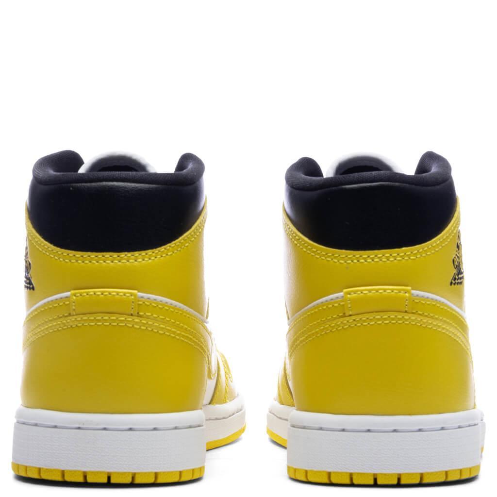 Air Jordan 1 Mid Women's - White/Vivid Sulfur/Black Female Product Image