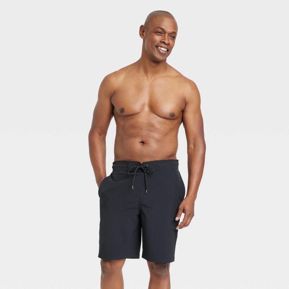 Men's 9" E-Board Swim Shorts - Goodfellow & Co™ Black L Product Image