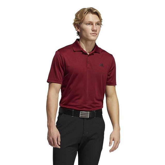 Mens adidas Primegreen Performance Golf Polo Collegiate Red Product Image