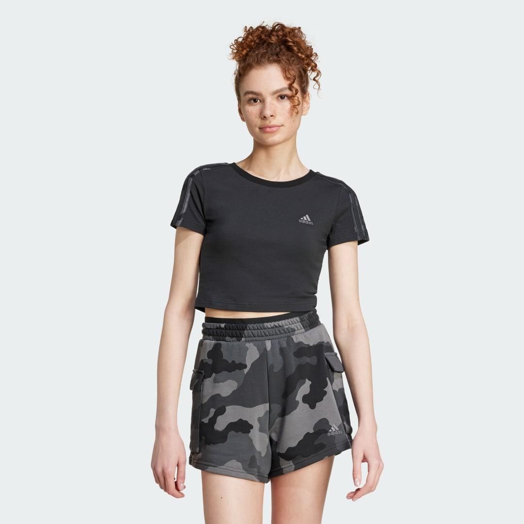 adidas Womens Camo Three Stripe Baby T-Shirt Product Image