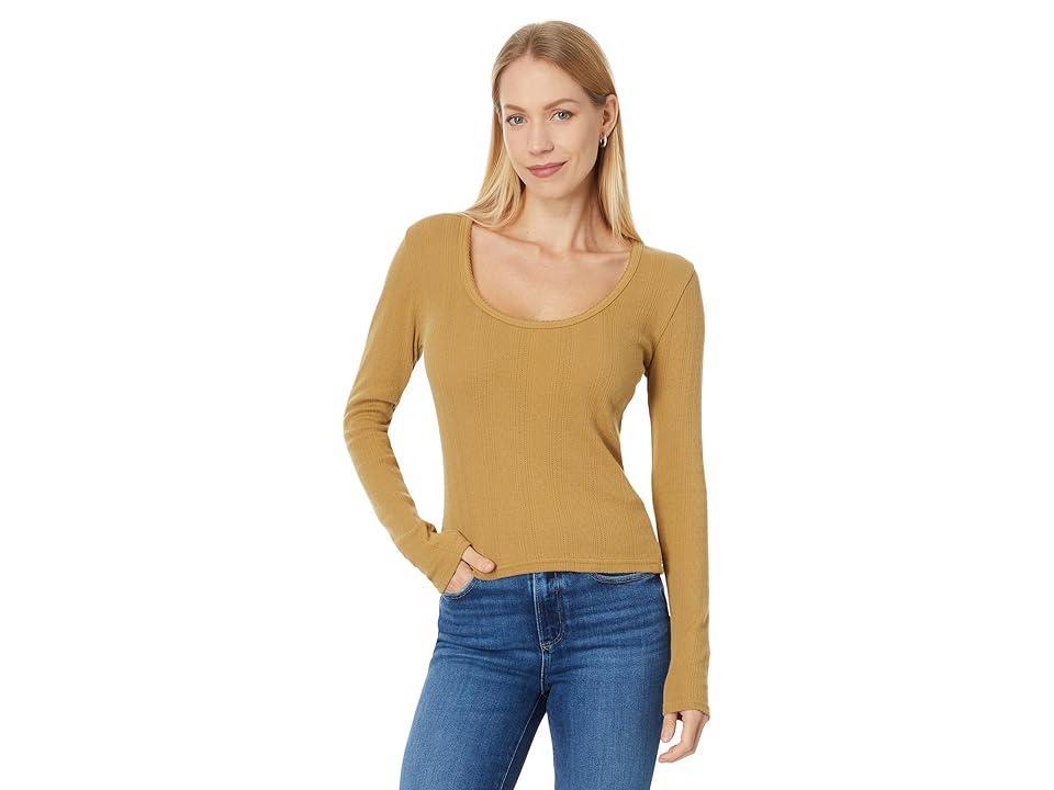 Faherty Pacific Pointelle Scoop Neck (Antique ) Women's Clothing Product Image