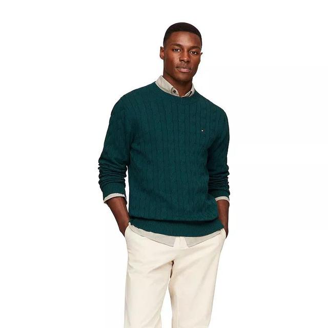 Mens Tommy Hilfiger Cable Crewneck Sweater Product Image