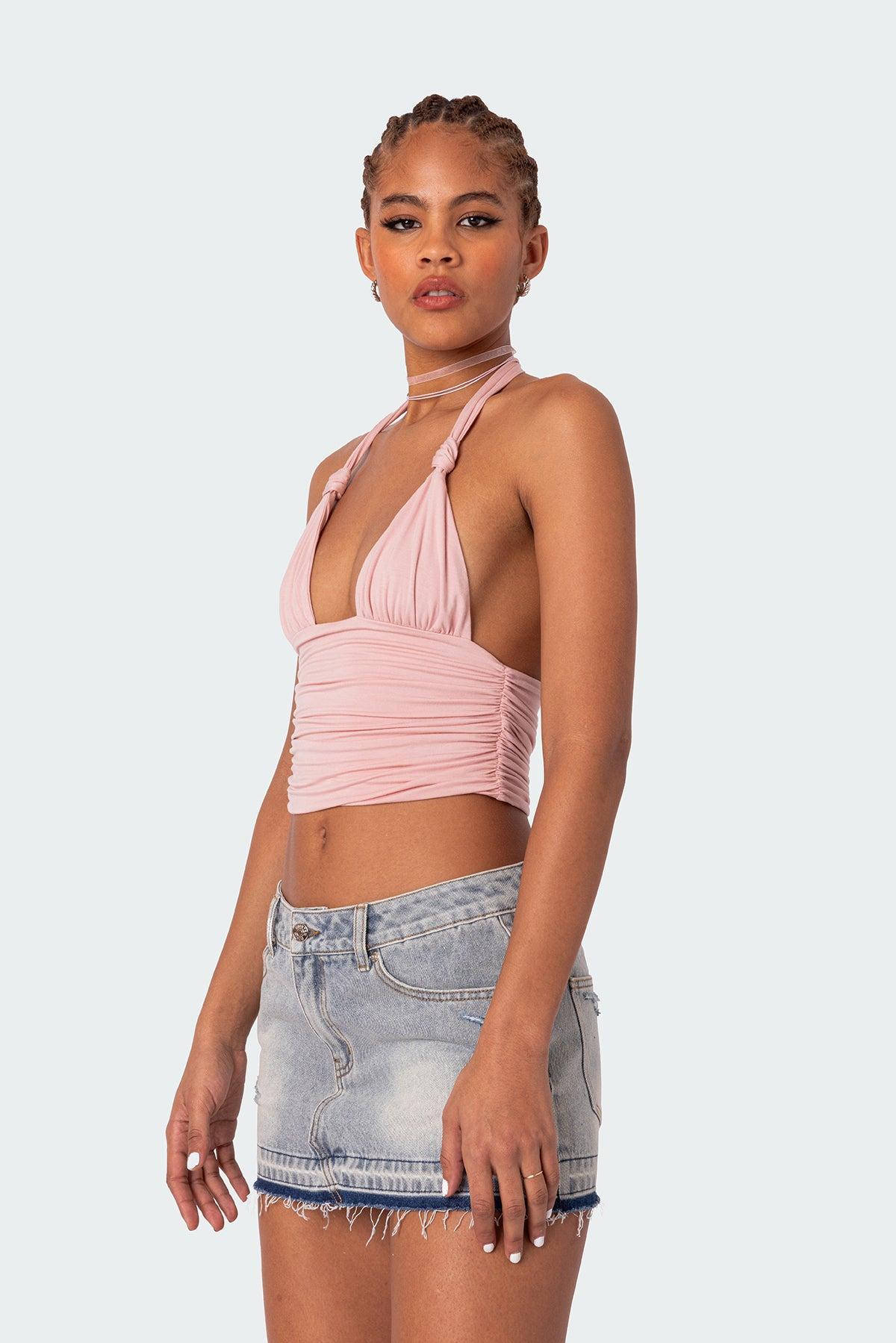 Lillie Knotted Halter Top Product Image