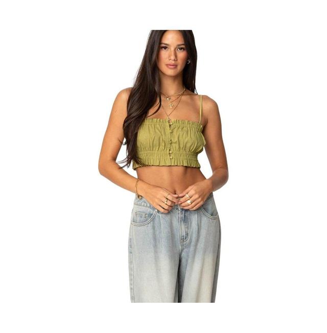 Edikted Womens Alda Cropped Button Front Top Product Image