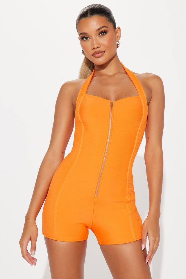 My Best Side Bandage Romper - Orange Product Image