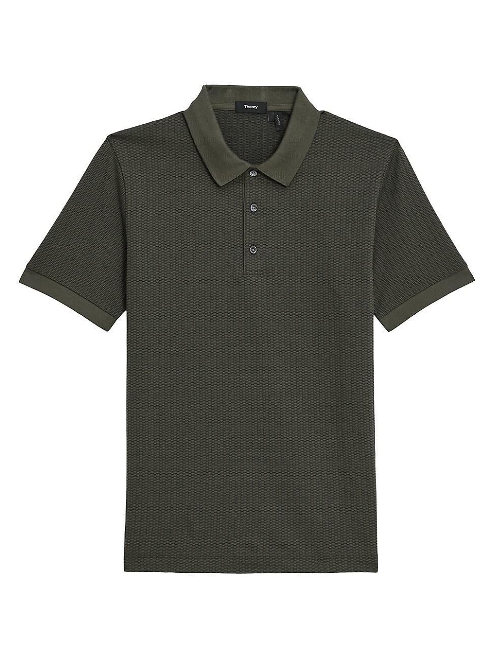 Theory Zelig Jacquard Stripe Cotton Polo Product Image