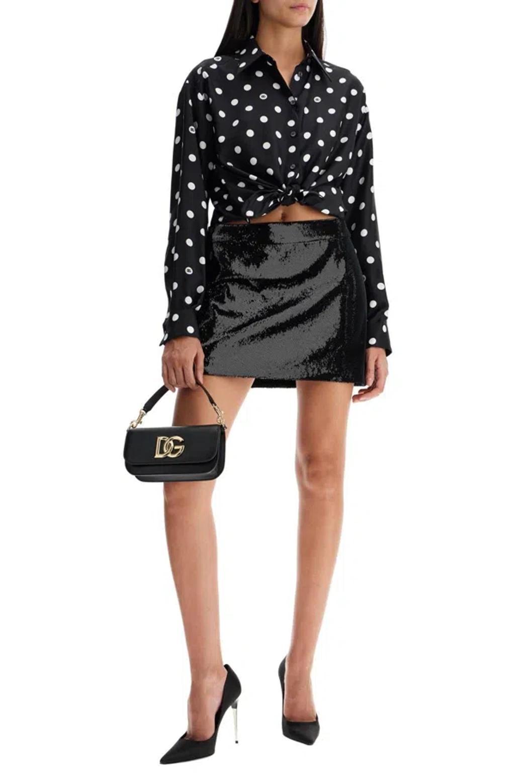 Sequin Mini Skirt In Black Product Image