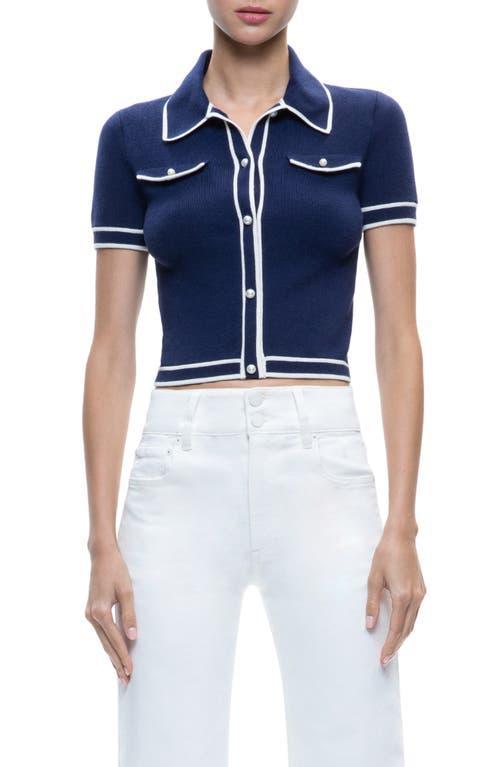 Womens Marlena Knit Contrast-Trim Shirt Product Image