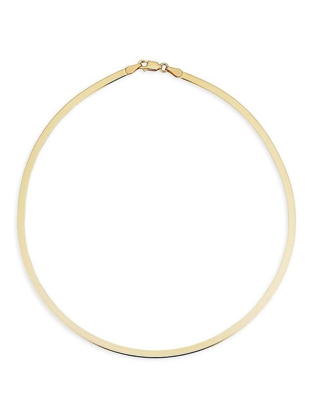 Womens 14K Yellow Solid Gold Park Avenue Bold Herringbone Choker Product Image