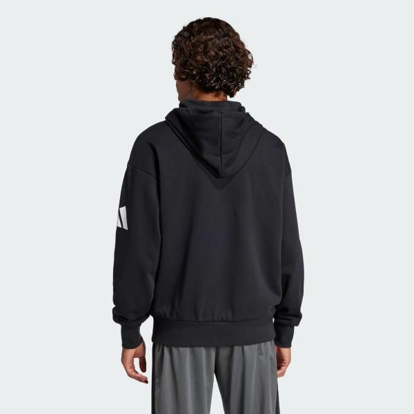 Essentials Loose-Fit 3 Bar Logo French Terry Hoodie Product Image