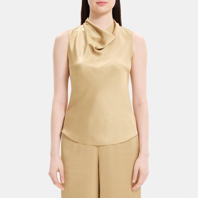 Theory Outlet Official Site | Cowl-Neck Top in Satin Product Image