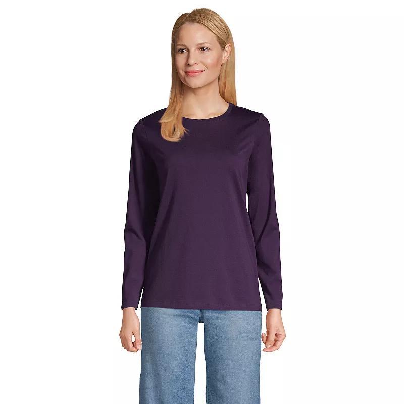 Petite Lands End Relaxed-Fit Supima Cotton Crewneck Tee, Womens Product Image