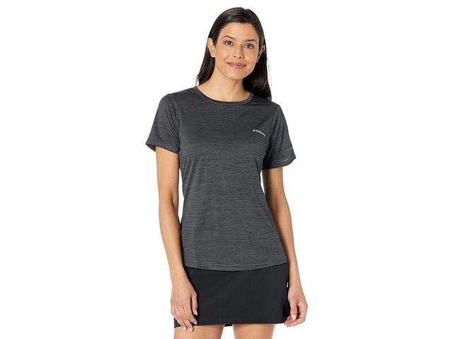 Columbia Alpine Chill Zero Short Sleeve Tee (Black Heather) Women's Clothing Product Image