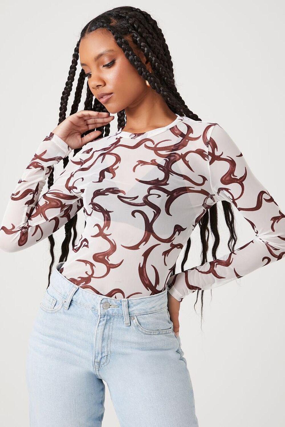 Mesh Abstract Print Top | Forever 21 Product Image