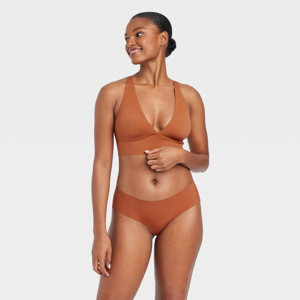 Womens Laser Cut Hipster Underwear - Auden Brown XL Product Image