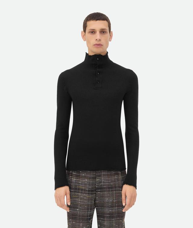 Men's Felted Wool Jumper in Black Product Image