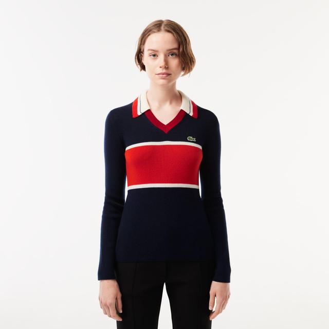 Women's Made in France Contrast Polo Neck Sweater Product Image