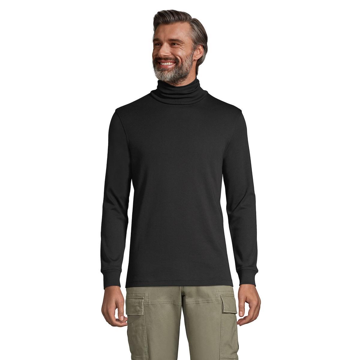 Big & Tall Lands End Super Soft Supima Turtleneck, Mens Radiant Blue Product Image