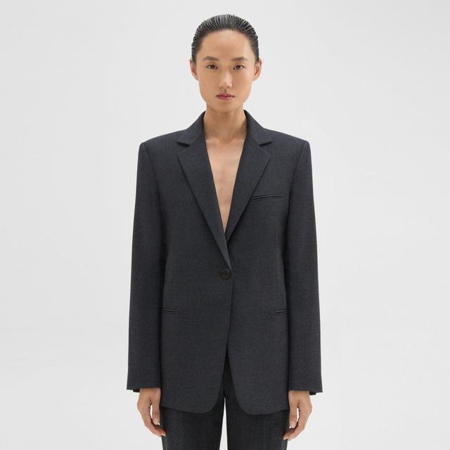 Theory Slim Blazer in Sleek Flannel  female Product Image