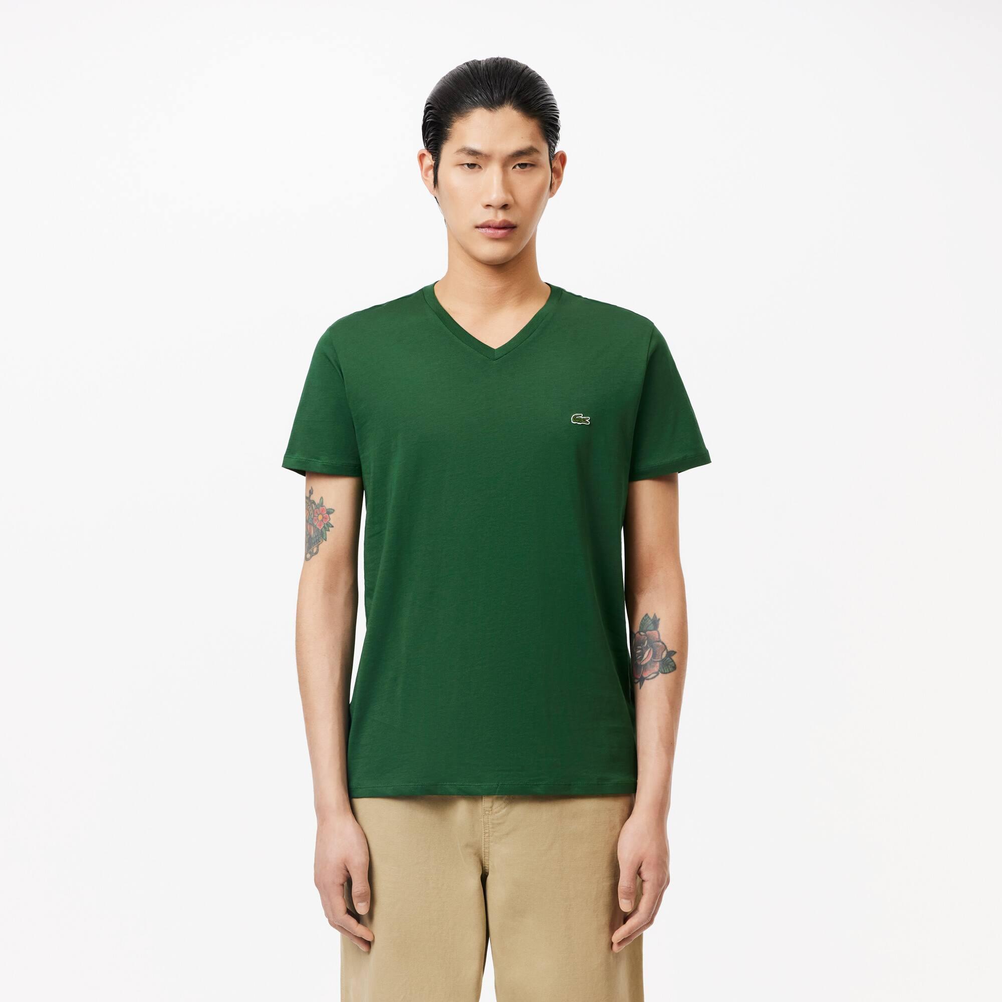 Lightweight Cotton Pima V Neck T-shirt Product Image