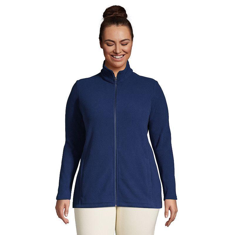 Plus Size Lands End Full Zip Fleece Jacket, Womens Deep Brown Product Image