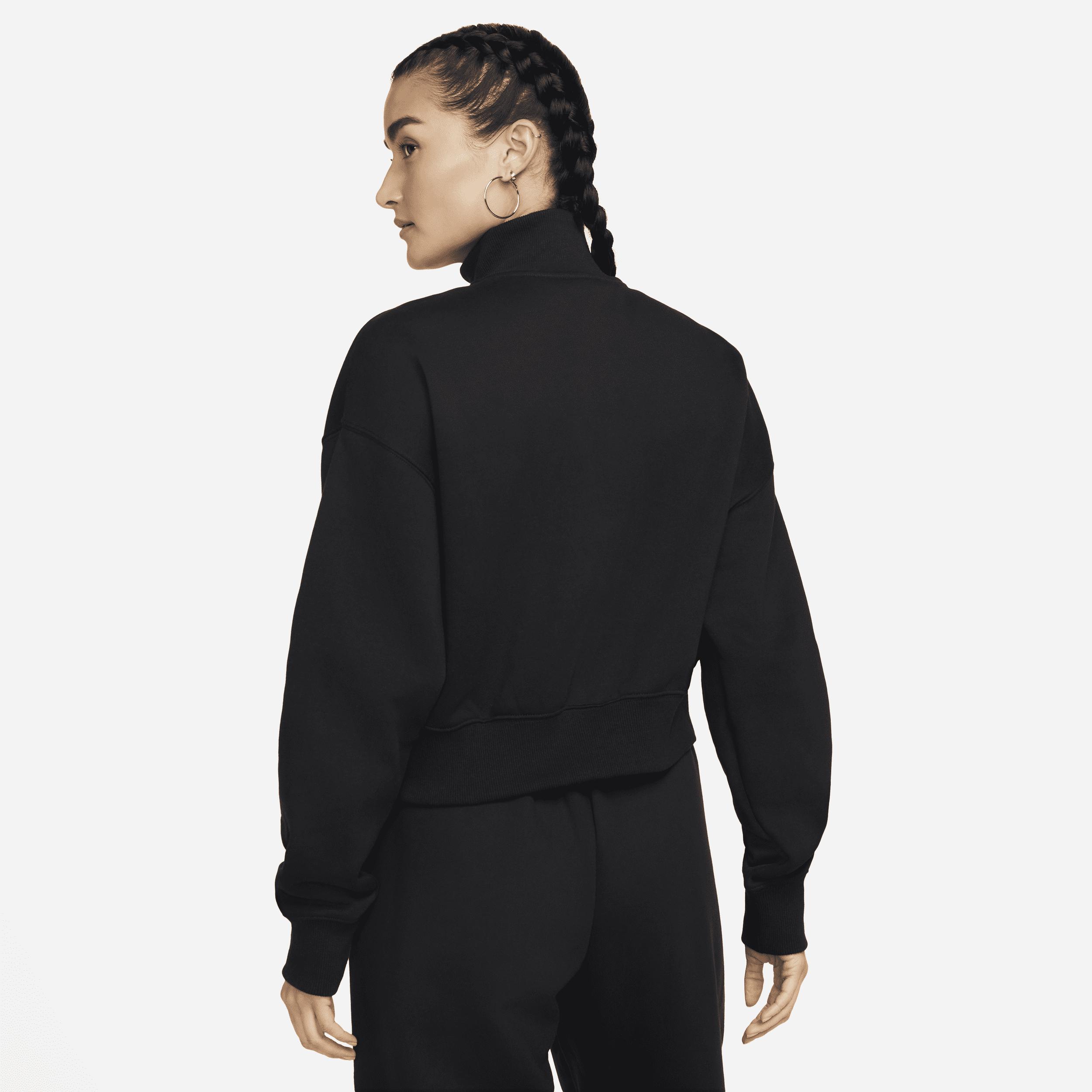 Nike Phoenix Fleece cropped quarter zip sweatshirt Product Image