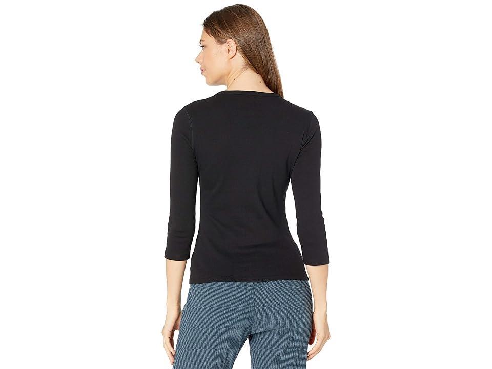 Lilla P 1x1 Rib 3/4 Sleeve Crewneck Tee Women's Clothing Product Image