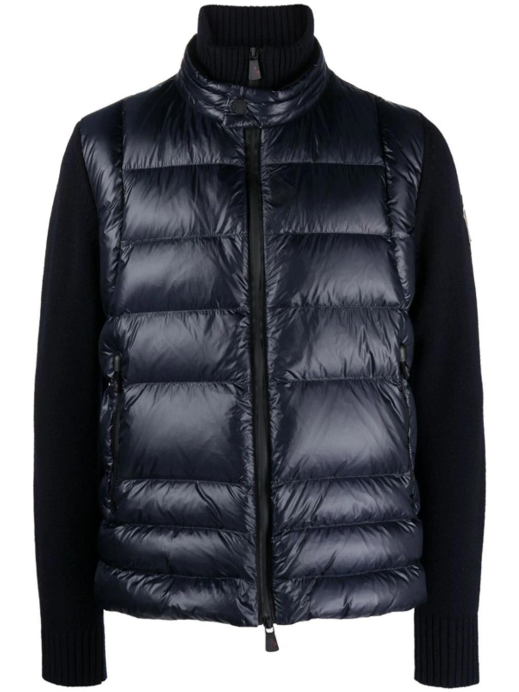 MONCLER Tricot Down Jacket In Blue Product Image