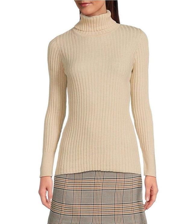 tyler boe Cashmere Blend Ribbed Knit Turtleneck Long Sleeve Sweater Product Image