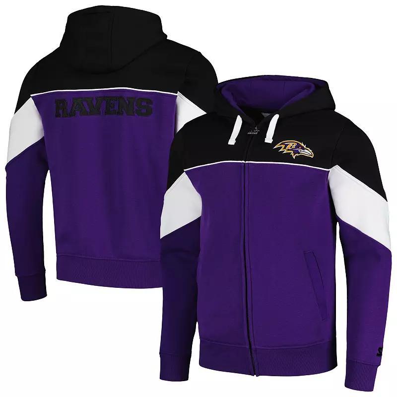 Mens Starter /Black Baltimore Ravens Running Back Full-Zip Hoodie Product Image