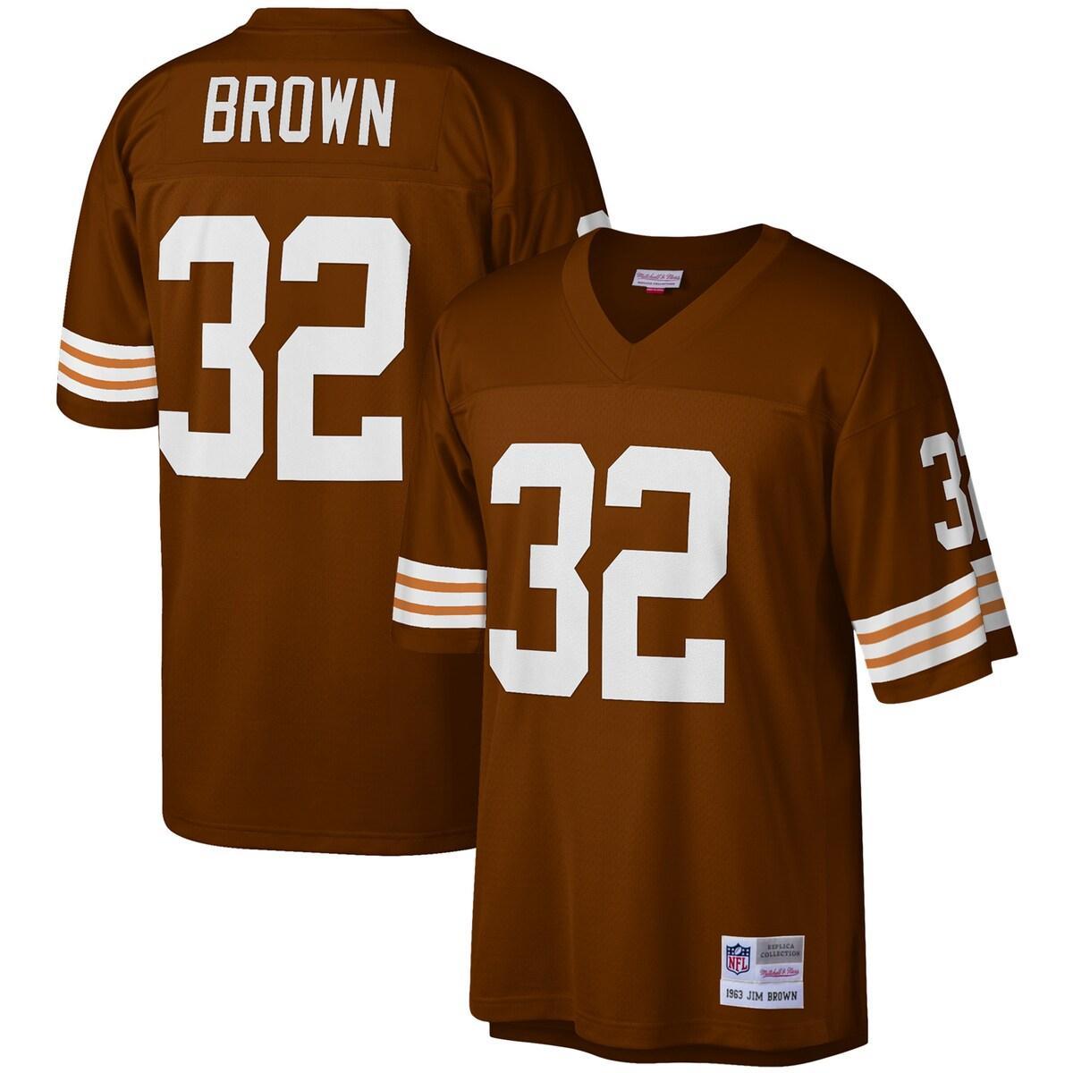 Mens Mitchell & Ness Jim Brown Brown Cleveland Browns Legacy Replica Jersey - Brown Product Image