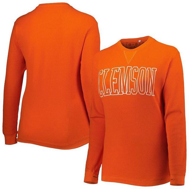 Womens Pressbox Clemson Tigers Surf Plus Size Southlawn Waffle-Knit Thermal Tri-Blend Long Sleeve T-Shirt Product Image