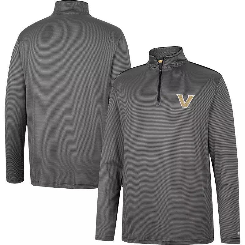 Mens Colosseum Charcoal Pitt Panthers Logo Quarter-Zip Windshirt Product Image